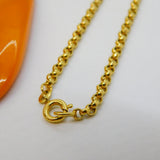 Art Deco Rolled Gold & Butterscoth Amber Set Pendant Necklace Antique c1930s