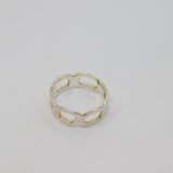 Sterling Silver Modernist Open Shapes Textured Ring Vintage c1970 Size M 1/2