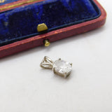 Sterling Silver Diamante Drop Charm Pendant Vintage c1970