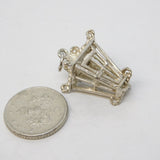 Sterling Silver Candle in the Lantern Charm Pendant Vintage c1970