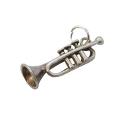 Sterling Silver Musical Trumpet Charm Pendant Vintage c1970s