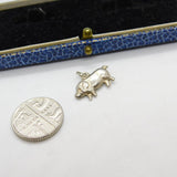 Sterling Silver Little Farmyard Piggy Charm Pendant Vintage c1970