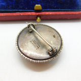 WWII Sterling Silver & Morpho Butterfly Wing 'HMS Somersetshire' Brooch Antique