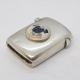 Victorian Sterling Silver & Enamel Pug Dog Vesta Case Antique 1892 Birmingham