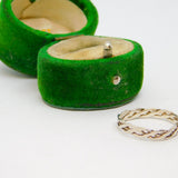 Sterling Silver Twisted Flattened Rope Ring Vintage c1970 Size L 1/2