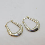 Pair of Sterling Silver Angled Huggie Hoop Earrings Vintage c1970