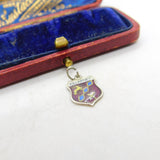 Sterling Silver and Enamel Killarney Travel Shield Charm Pendant Vintage c1970