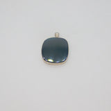Sterling Silver Malachite & Black Onyx Diagonal Stripe Pendant Vintage c1970s