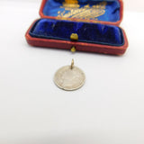 Sterling Silver Queen Victoria Threepence Coin Charm Pendant Vintage 1878