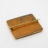19th Century Gold & Gilt Mounted Floral Micro Mosaic Brooch Antique 1880s AF