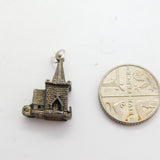 Sterling Silver Church on a Wedding Day Charm Pendant Vintage c1970
