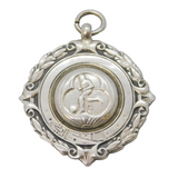 Art Deco Sterling Silver Football Sporting Fob Medal Antique 1947 Chester
