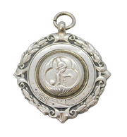 Art Deco Sterling Silver Football Sporting Fob Medal Antique 1947 Chester