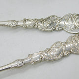Victorian Sterling Silver Nursery Rhyme Christening Set Antique Birmingham