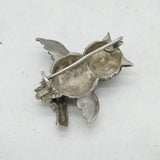 Sterling Silver Wise Owl Brooch Pin Vintage c1970s