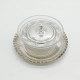 Boxed Victorian Sterling Silver & Glass Dessert Dish with Royal Cypher Antique