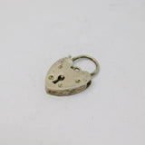 Sterling Silver Heart Lock Clasp Charm Pendant Vintage c1970