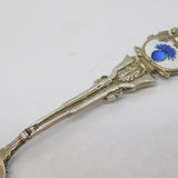 Sterling Silver Royal Artillery 'Ubique' Enamel Teaspoon Antique 1913 Birmingham