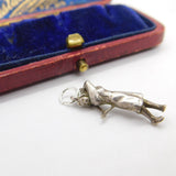Sterling Silver Lady Playing Golf Charm Pendant Vintage c1970