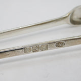 Victorian Sterling Silver Novelty Fire Iron Sugar Tongs Antique 1898 London