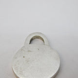 Sterling Silver Lock Style Drop Charm Pendant Vintage c1970
