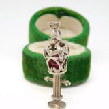 Sterling Silver Glass Set Street Light Charm Pendant Vintage c1970