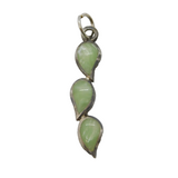 Sterling Silver Jade Set Drop Charm Pendant Vintage c1970s