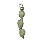 Sterling Silver Jade Set Drop Charm Pendant Vintage c1970s