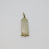 Gold On Sterling Silver Egyptian Hieroglyphs Ingot Style Pendant Vintage c1970s