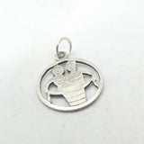Sterling Silver 'Twins Of Gemini' Charm Pendant Vintage c1970
