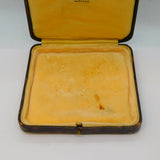 Victorian Large Leather Bound Square Jewellery Box Antique c1900