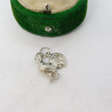 Sterling Silver Chicken Cockerel Charm Pendant Vintage c1970