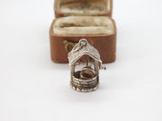 Sterling Silver Good Luck Wishing Well Charm Pendant Vintage c1970