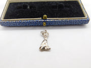 Sterling Silver Siamese Cat Charm Pendant Vintage c1970