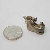 Sterling Silver Mice in the Boot Charm Pendant Vintage c1970