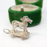 Sterling Silver Trojan Horse Charm Pendant Vintage c1970
