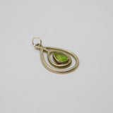 Sterling Silver Peridot Peardrop Studio Style Charm Pendant Contemporary c1990s