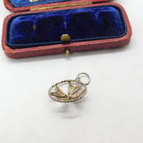 Sterling Silver Filigree Maltese Cross Pendant Antique c1930 Art Deco