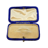 Art Deco Blue Velvet Jewellery Brooch Box Antique c1930s