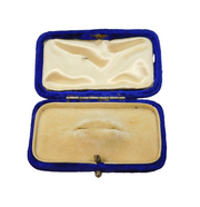 Art Deco Blue Velvet Jewellery Brooch Box Antique c1930s