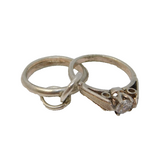 Sterling Silver Wedding & Engagement Ring Charm Pendant Vintage c1970