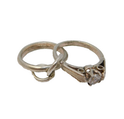 Sterling Silver Wedding & Engagement Ring Charm Pendant Vintage c1970