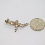 Sterling Silver Textured Sea Bird Charm Pendant Vintage c1970