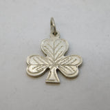 Irish Sterling Silver Lucky Shamrock Charm Pendant Vintage 1985 Dublin