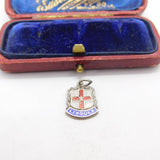 Sterling Silver & Enamel Lincoln Charm Pendant Vintage c1970