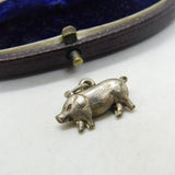 Sterling Silver Little Piggy Charm Pendant Vintage c1970