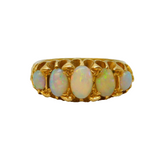 Edwardian 18ct Yellow Gold Graduated Opal Five-Stone Ring Antique Chester