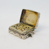 Victorian Sterling Silver Floral Vinaigrette Antique 1857 Birmingham