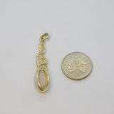 Sterling Silver Celtic Style Moonstone Cabochon Drop Pendant Vintage c1970