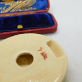 Signed Japanese Satsuma Pottery Buckle Vintage c1930 Art Deco